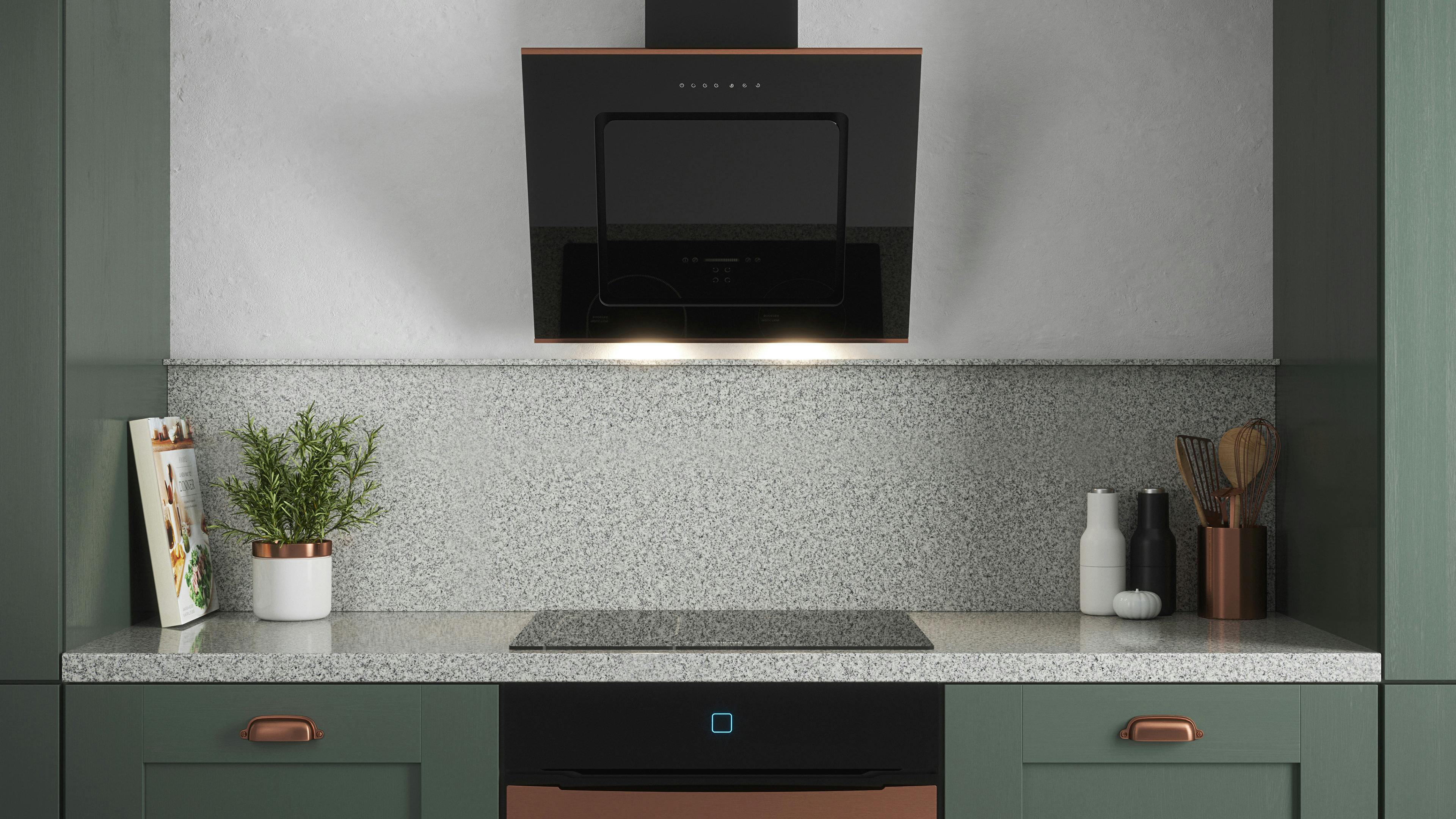 Angled cooker online hood without chimney