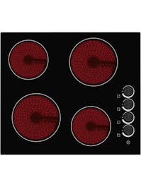 MyAppliances ART291002 60cm 4 Zone Ceramic Hob Knob Control Black