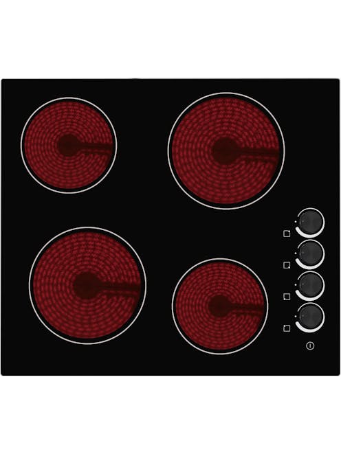 MyAppliances ART291002 60cm 4 Zone Ceramic Hob Knob Control Black