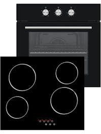 MyAppliances Single Fan Oven and Ceramic Hob Pack Black