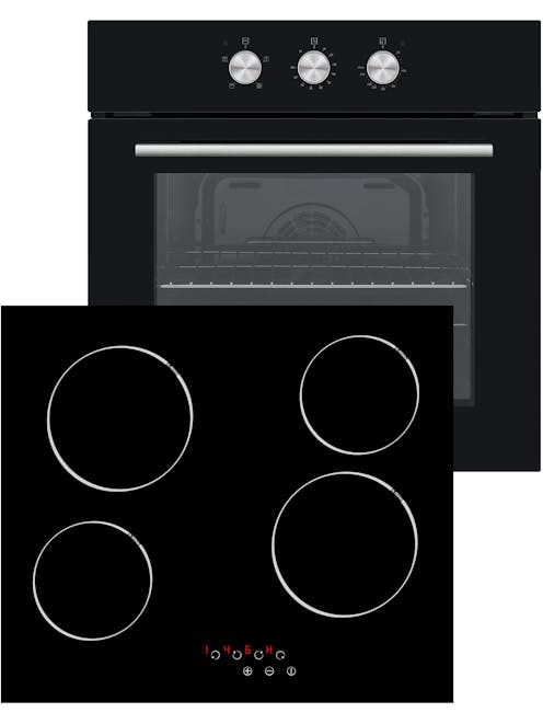 MyAppliances Single Fan Oven and Ceramic Hob Pack Black