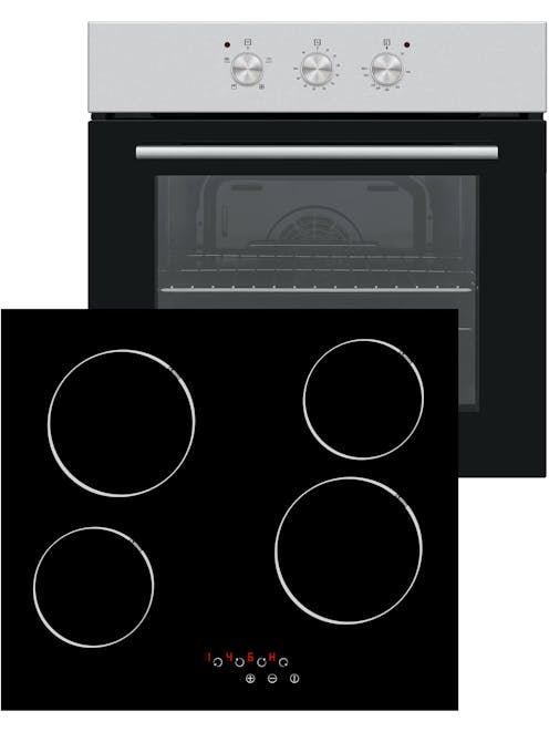 MyAppliances Single Fan Oven and Ceramic Hob Pack Stainless Steel