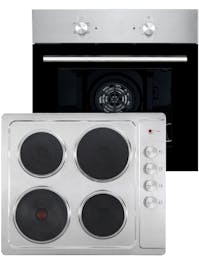 MyAppliances Single Fan Oven and Solid Plate Hob Pack Stainless Steel
