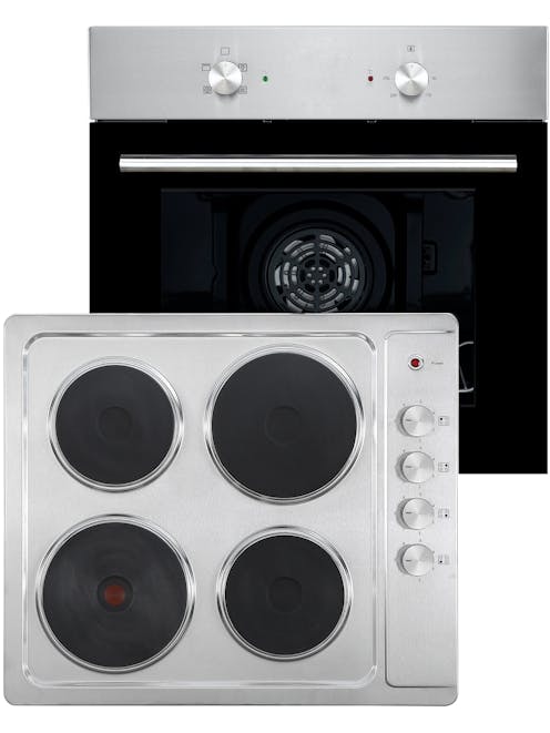 MyAppliances Single Fan Oven and Solid Plate Hob Pack Stainless Steel