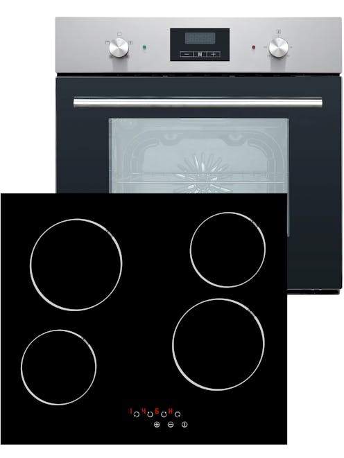 MyAppliances Single Fan Oven and Ceramic Hob Pack Stainless Steel