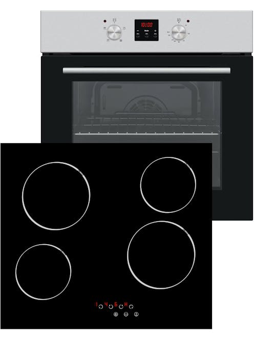MyAppliances Single Fan Oven and Ceramic Hob Pack Stainless Steel