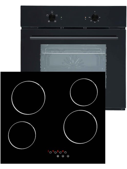 MyAppliances Single Fan Oven and Ceramic Hob Pack Black