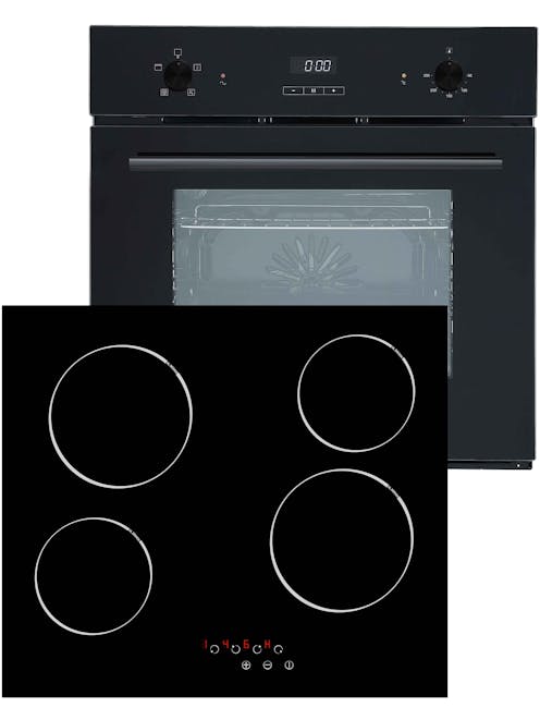 MyAppliances Single Fan Oven and Ceramic Hob Pack Black