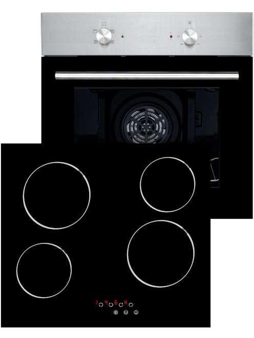 MyAppliances Single Fan Oven and Ceramic Hob Pack Stainless Steel