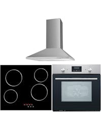 MyAppliances Single Oven, Ceramic Hob & Cooker Hood Pack Stainless Steel