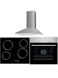 MyAppliances Single Oven, Ceramic Hob & Cooker Hood Pack Stainless Steel